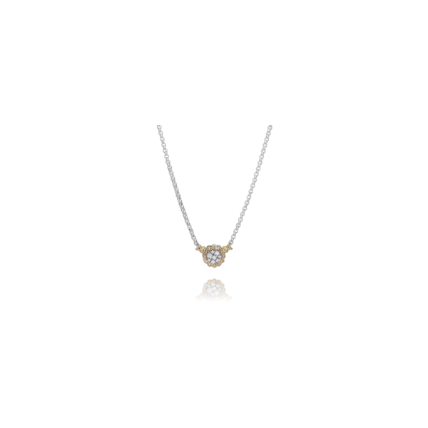 Sterling Silver & 14k Yellow Gold Pendant With 18 Diamonds Orin Jewelers Northville, MI