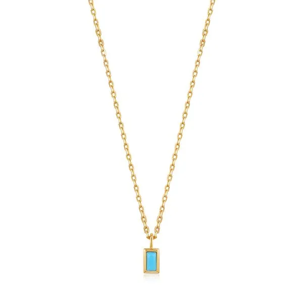 Sterling Silver Gold Plated Turquoise Drop Pendant By Ania Haie Orin Jewelers Northville, MI