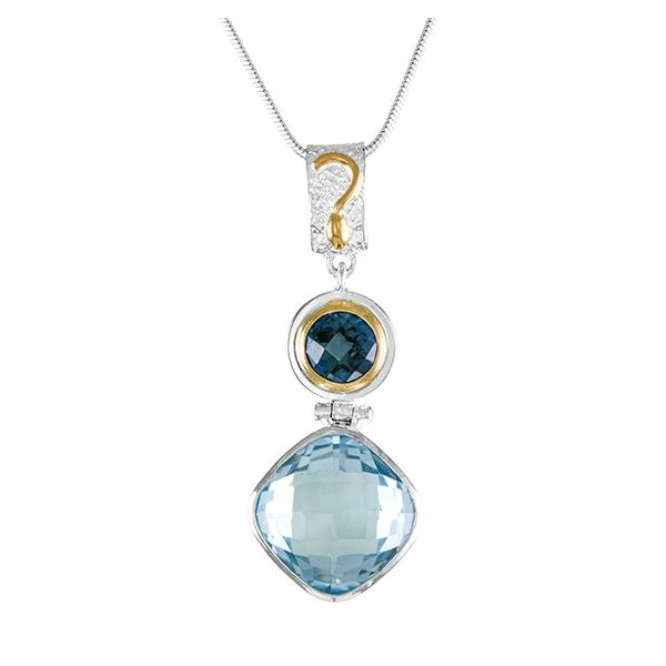 Sterling Silver And 22k Gold Vermeil Pendant With Topaz Orin Jewelers Northville, MI