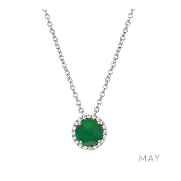 Sterling Silver Simulated Emerald & CZ Pendant Orin Jewelers Northville, MI