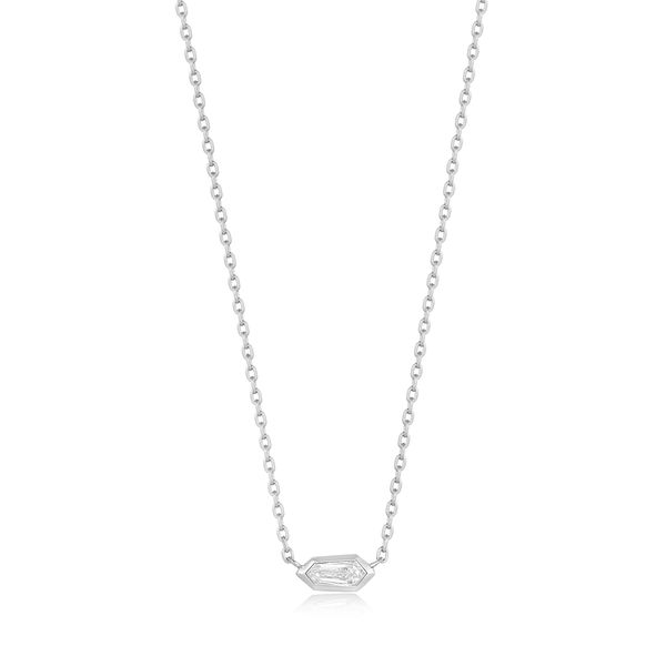 Sterling Silver Sparkle Emblem Chain Necklace Orin Jewelers Northville, MI