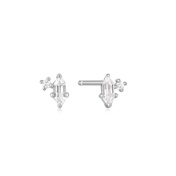 Sterling Silver Sparkle Emblem Stud Earrings Orin Jewelers Northville, MI