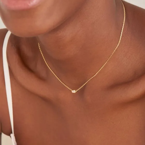 Sterling Silver Gold Plated Sparkle Emblem Chain Necklace Image 2 Orin Jewelers Northville, MI