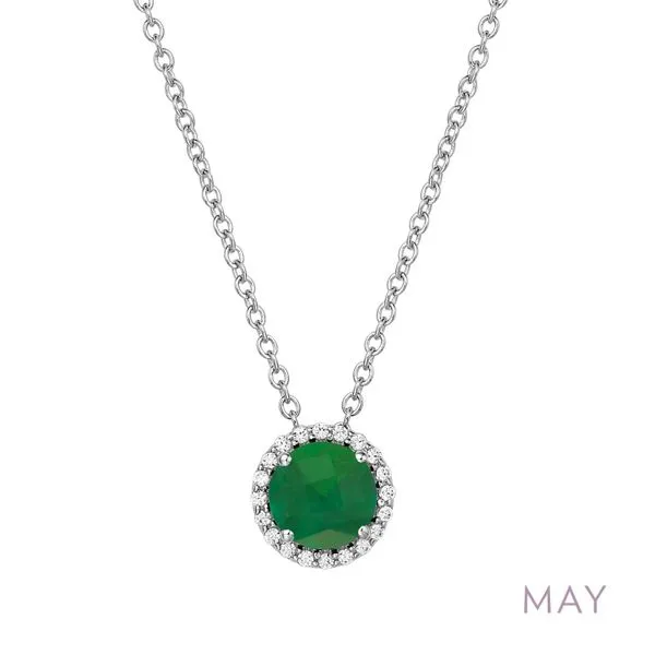 Sterling Silver Simulated Emerald & CZ Pendant Orin Jewelers Northville, MI