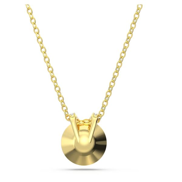Swarovski Bella V Pendant - Round Cut, Gold Tone Image 2 Orin Jewelers Northville, MI