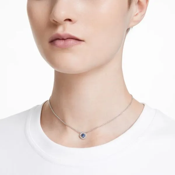 Swarovski Angelic Necklace - Square Cut, Blue Image 2 Orin Jewelers Northville, MI