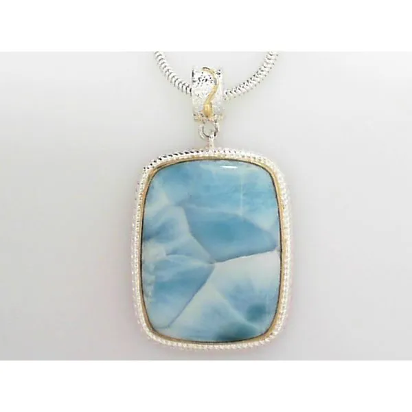 Sterling Silver & 22K Gold Vermeil Larimar Pendant Orin Jewelers Northville, MI