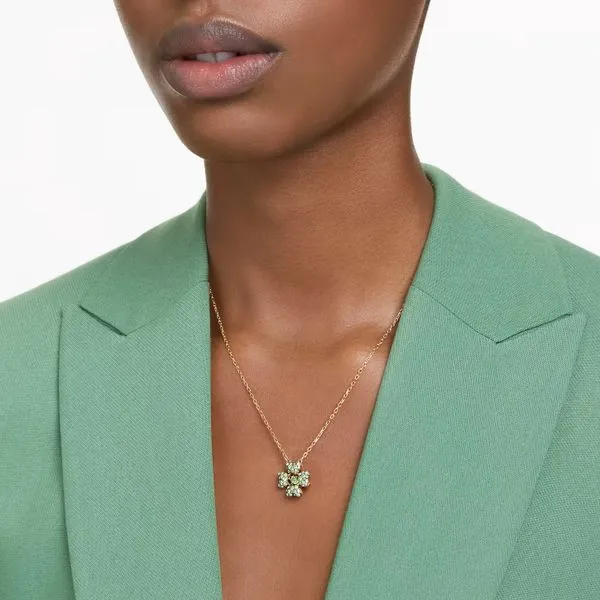 Swarovski Idyllia Pendant - Clover, Green Image 2 Orin Jewelers Northville, MI