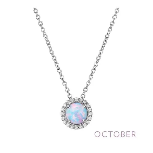 Sterling Silver Simulated Opal & CZ Pendant Orin Jewelers Northville, MI