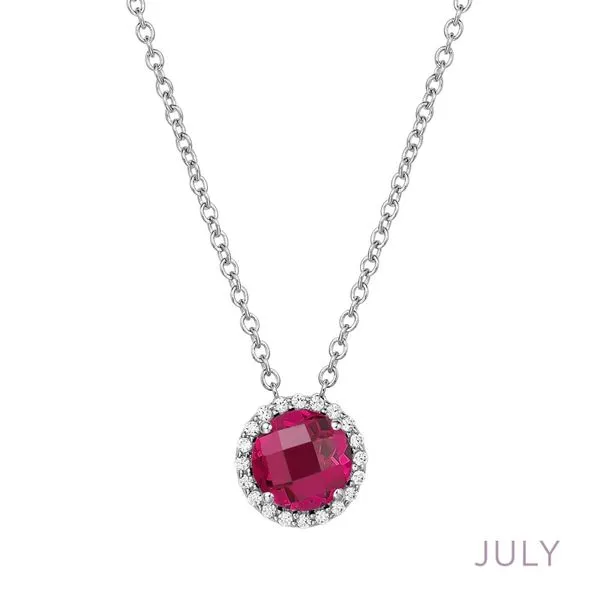 Sterling Silver Lab Grown Ruby & CZ Pendant Orin Jewelers Northville, MI