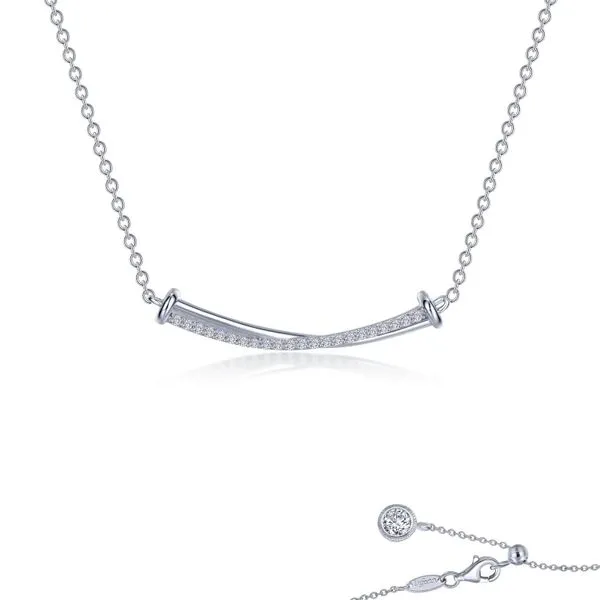 Sterling Silver Double Bar Necklace With CZs Orin Jewelers Northville, MI