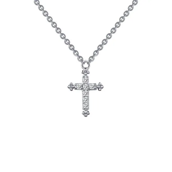 Sterling Silver CZ Small Cross Necklace Orin Jewelers Northville, MI