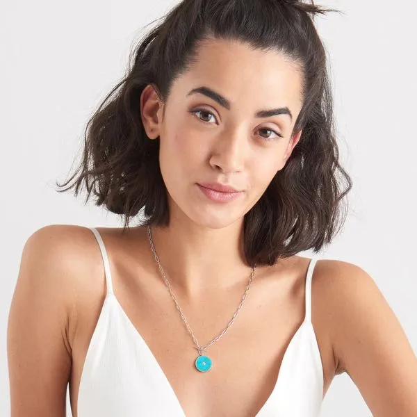 Sterling Silver Turquoise T-Bar Necklace By Ania Haie Image 2 Orin Jewelers Northville, MI