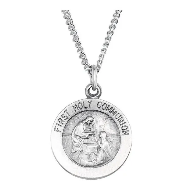 Sterling Silver First Communion Medal/Necklace Orin Jewelers Northville, MI