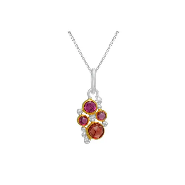 Sterling Silver And 22K Gold Vermeil Garnet Pendant Orin Jewelers Northville, MI
