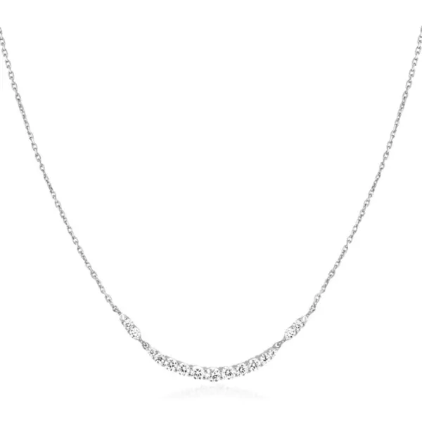 Sterling Silver Gold Plated Arc Pave Necklace Orin Jewelers Northville, MI
