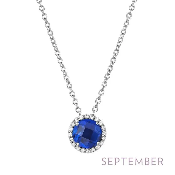 Sterling Silver Lab Grown Sapphire & CZ Pendant Orin Jewelers Northville, MI