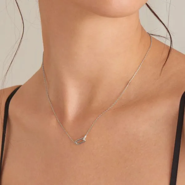 Sterling Silver Glam Interlock Necklace By Ania Haie Image 2 Orin Jewelers Northville, MI