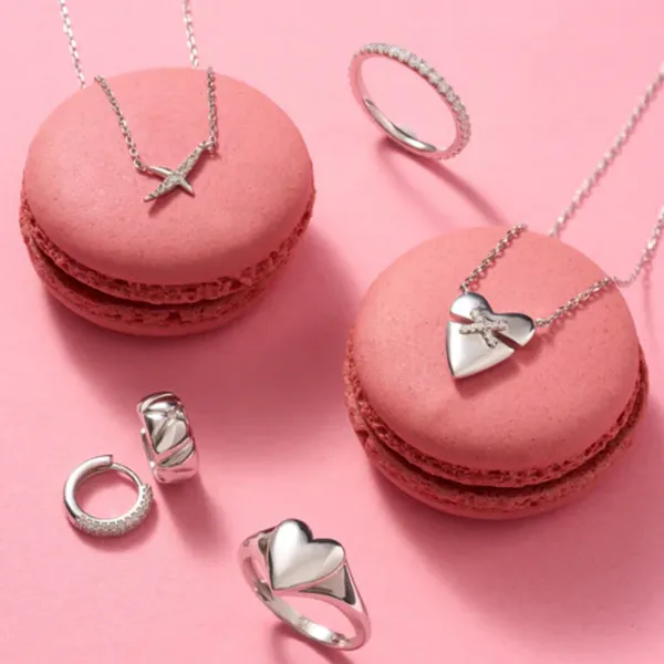Sterling Silver Heart Kiss Pave Necklace By Ania Haie Image 3 Orin Jewelers Northville, MI