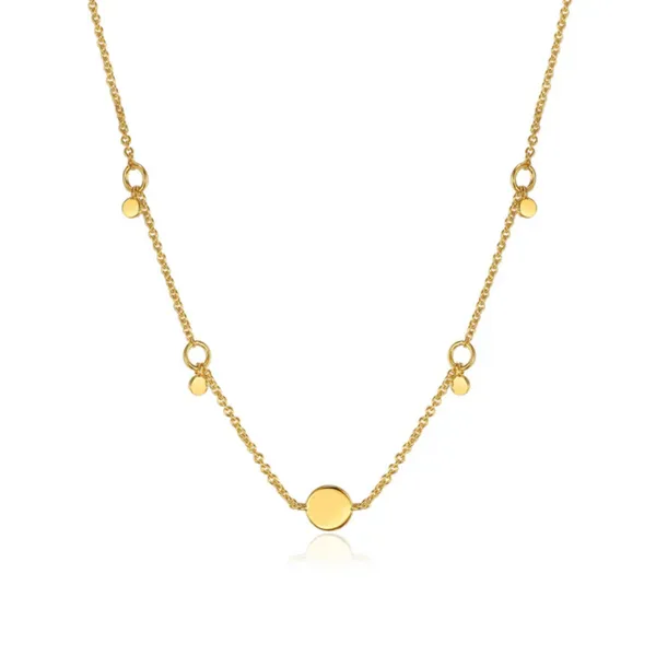 Sterling Silver Gold Plated Geometry Drop Discs Necklace By Ania Haie Orin Jewelers Northville, MI