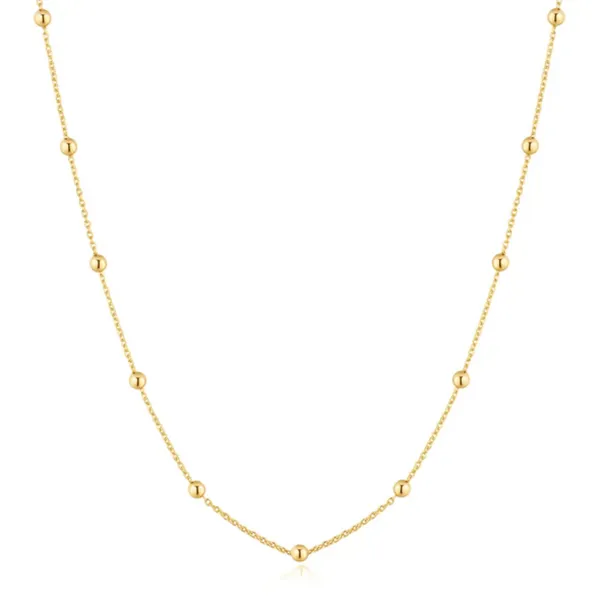 Sterling Silver Gold Plated Beaded Chain Necklace By Ania Haie Orin Jewelers Northville, MI
