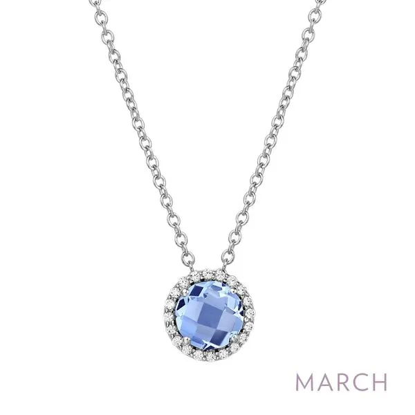 Sterling Silver Simulated Aquamarine & CZ Pendant Orin Jewelers Northville, MI