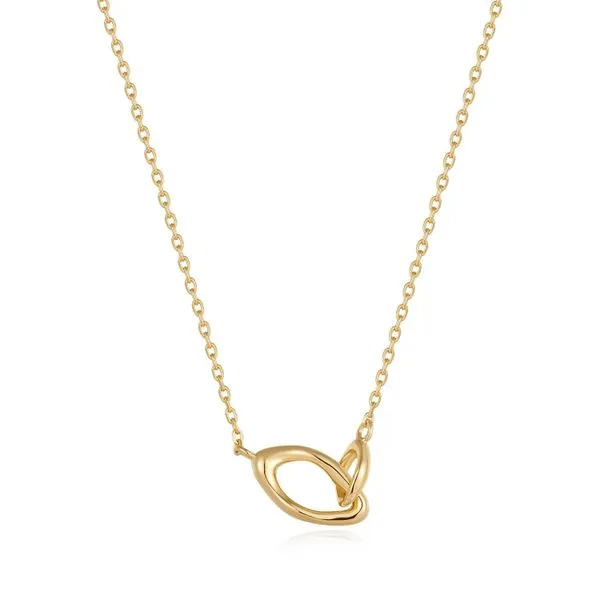 Sterling Silver Gold Plated Wave Link Necklace By Ania Haie Orin Jewelers Northville, MI