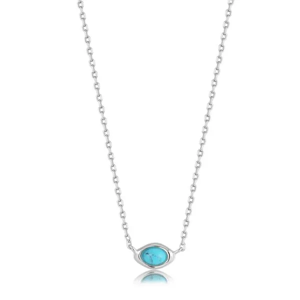 Sterling Silver Turquoise Wave Necklace Orin Jewelers Northville, MI