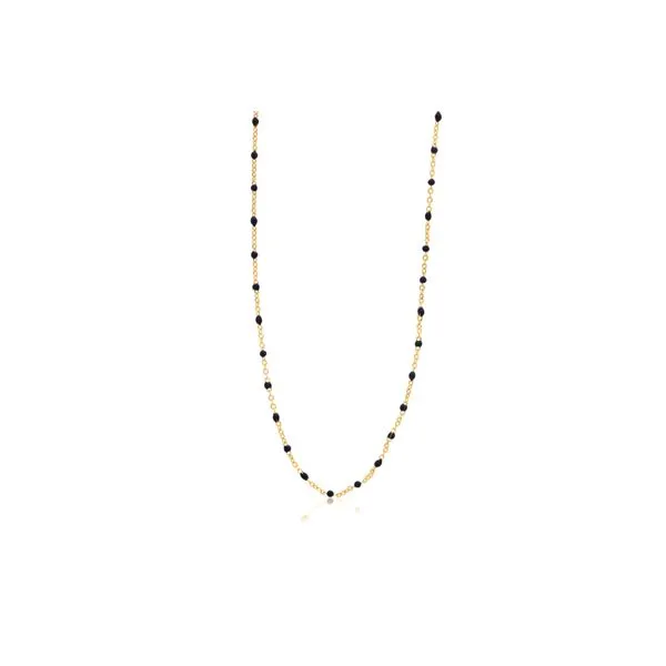 Yellow Gold Filled Ball & Chain Necklace With Black Enamel Orin Jewelers Northville, MI