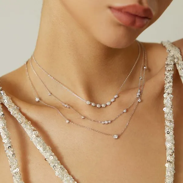 Sterling Silver Station Necklace Image 2 Orin Jewelers Northville, MI