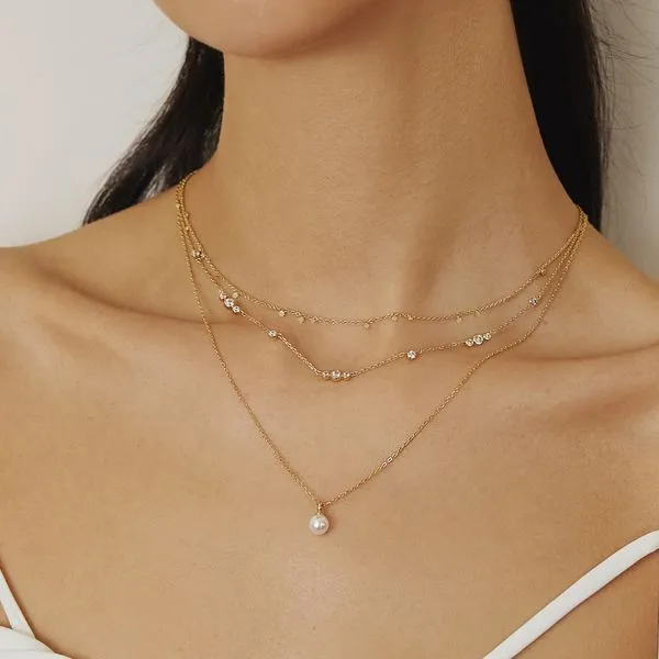 Sterling Silver Gold Plated Station Necklace Image 2 Orin Jewelers Northville, MI