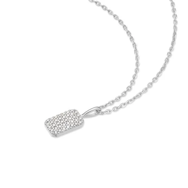 Sterling Silver Pave Pendant Necklace Image 2 Orin Jewelers Northville, MI