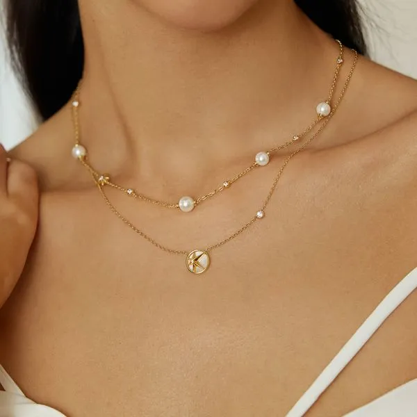 Sterling Silver Gold Plated Station Necklace Image 2 Orin Jewelers Northville, MI