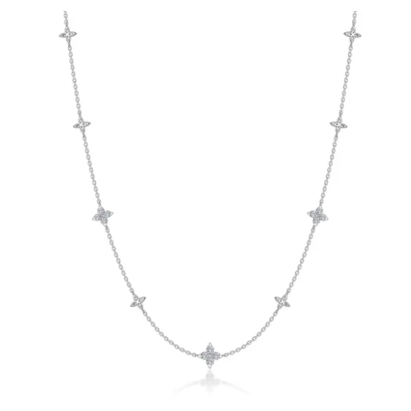 Sterling Silver Station Necklace With CZs Orin Jewelers Northville, MI