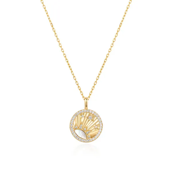 Sterling Silver Gold Plated Shiny Sun Star Necklace By Ania Haie Orin Jewelers Northville, MI