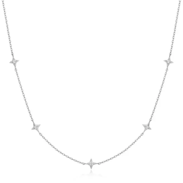 Sterling Silver Stars Station Necklace Image 2 Orin Jewelers Northville, MI