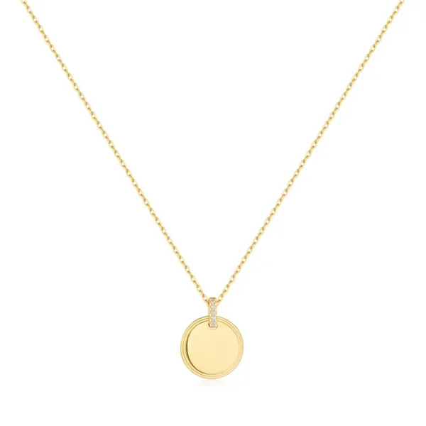 Sterling Silver Gold Plated Disc Pendant Necklace By Ania Haie Orin Jewelers Northville, MI