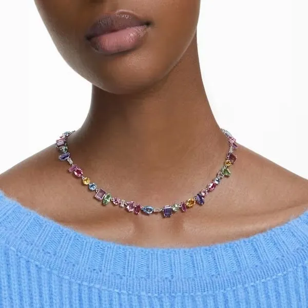 Swarovski Gema Necklace, Mixed Cuts, Multi-Colored Image 2 Orin Jewelers Northville, MI