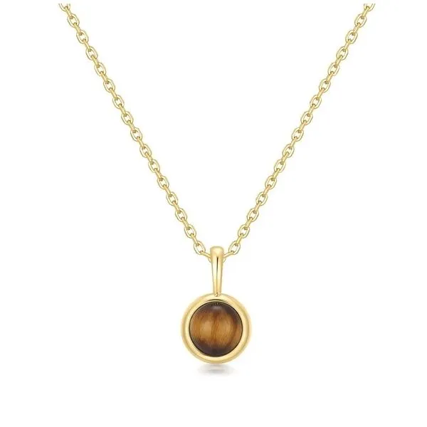 Sterling Silver Gold Plated Tiger Eye Pendant Necklace By Ania Haie Orin Jewelers Northville, MI