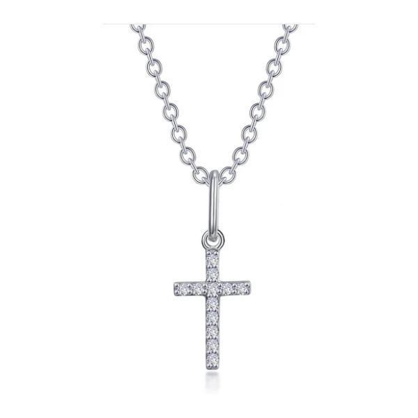 Sterling Silver Cross Necklace With CZs Orin Jewelers Northville, MI