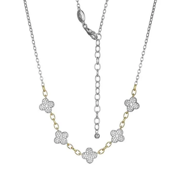 Sterling Silver & Yellow Plated Necklace With CZs Orin Jewelers Northville, MI
