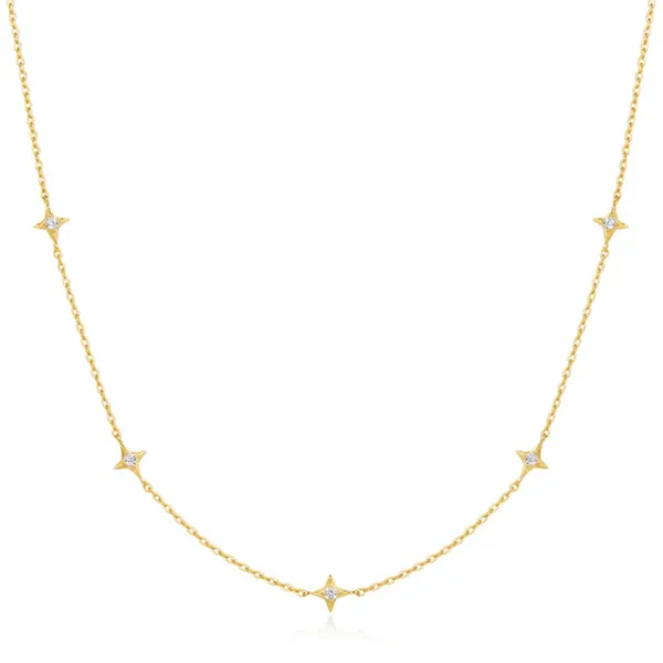 Sterling Silver Gold Plated Stars Station Necklace Orin Jewelers Northville, MI