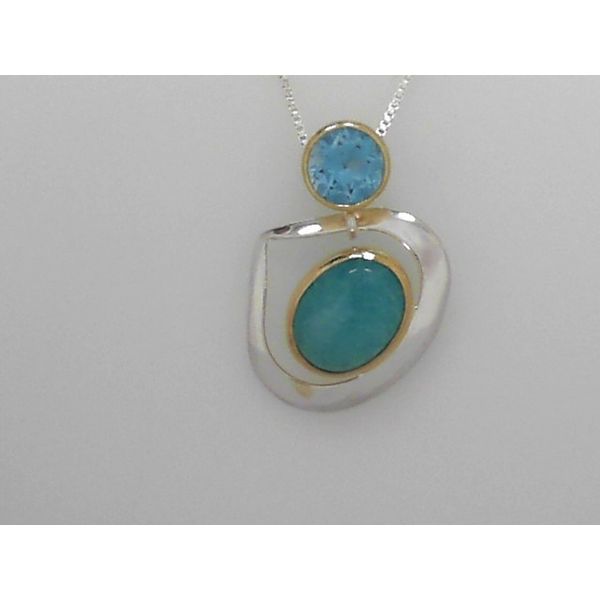 Sterling Silver And 22K Gold Vermeil Pendant With Stones Orin Jewelers Northville, MI