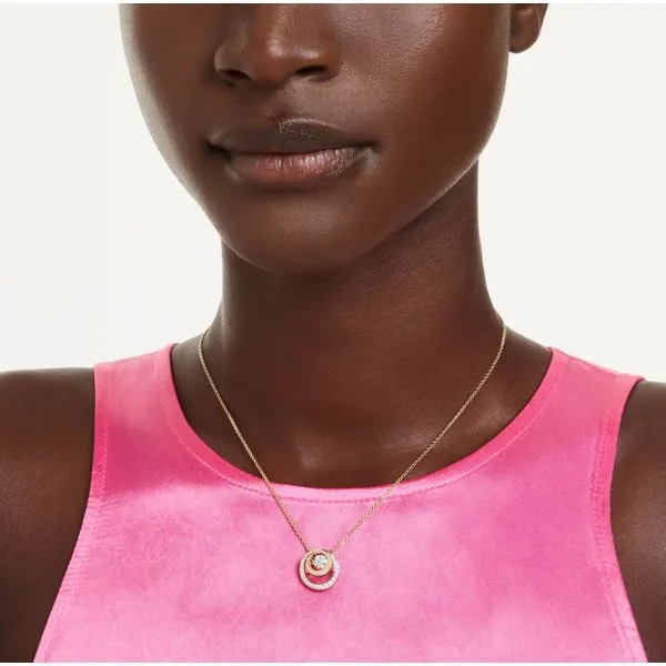 Swarovski Hyperbola Pendant - Round Cut, White, Gold-Tone Plated Image 4 Orin Jewelers Northville, MI