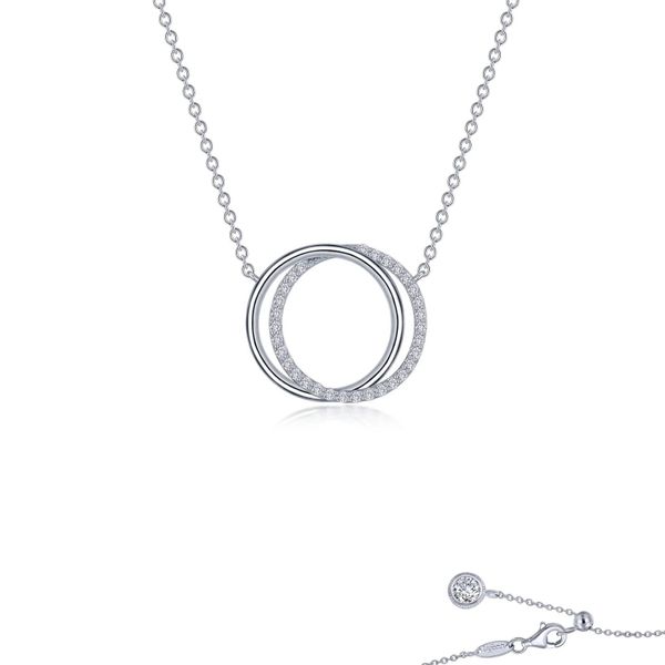 Sterling Silver Double Circle Necklace With CZs Orin Jewelers Northville, MI