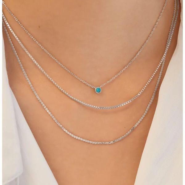 Sterling Silver Bezel-Set Lab Created Turquoise Solitaire Necklace By Ania Haie Image 2 Orin Jewelers Northville, MI