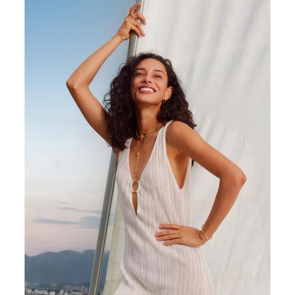 Sterling Silver Gold Plated Twisted Rope Lariat Necklace By Ania Haie Image 4 Orin Jewelers Northville, MI