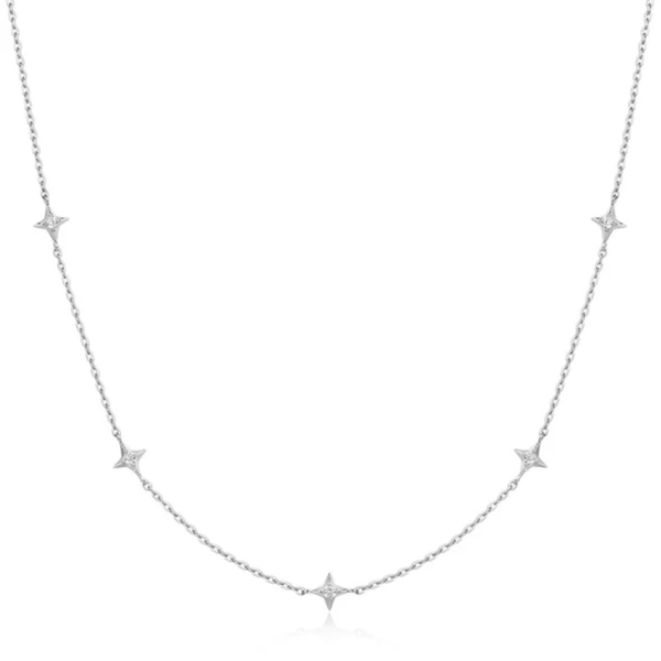 Sterling Silver Stars Station Necklace Image 2 Orin Jewelers Northville, MI