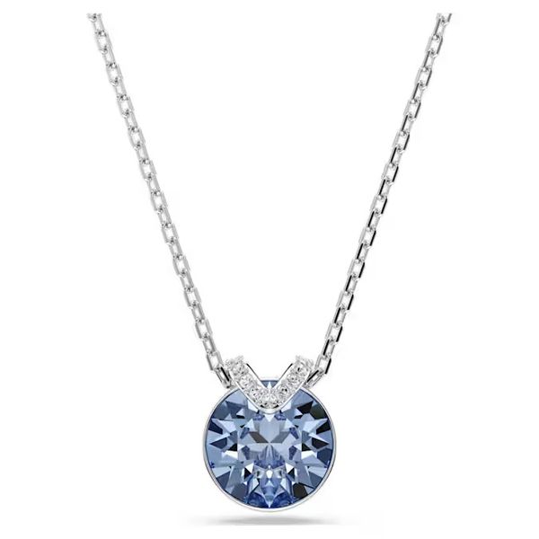 Swarovski Bella V Pendant, Round Cut, Blue, Rhodium Plated Orin Jewelers Northville, MI