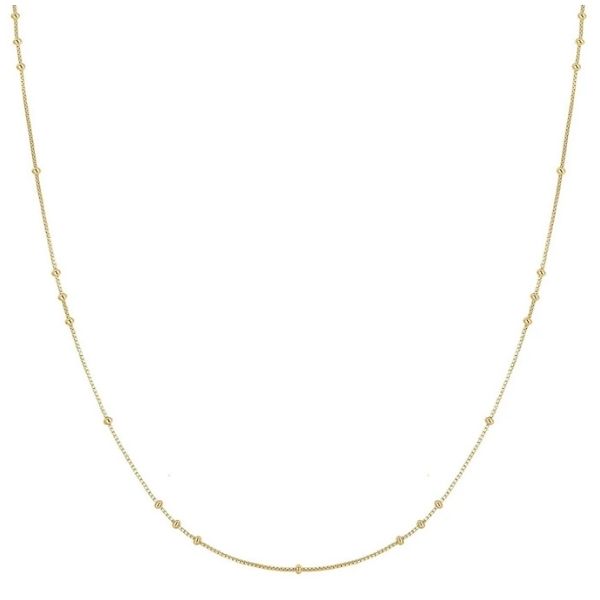 Sterling Silver Gold Plated Mini Bead Station Necklace By Ania Haie Orin Jewelers Northville, MI
